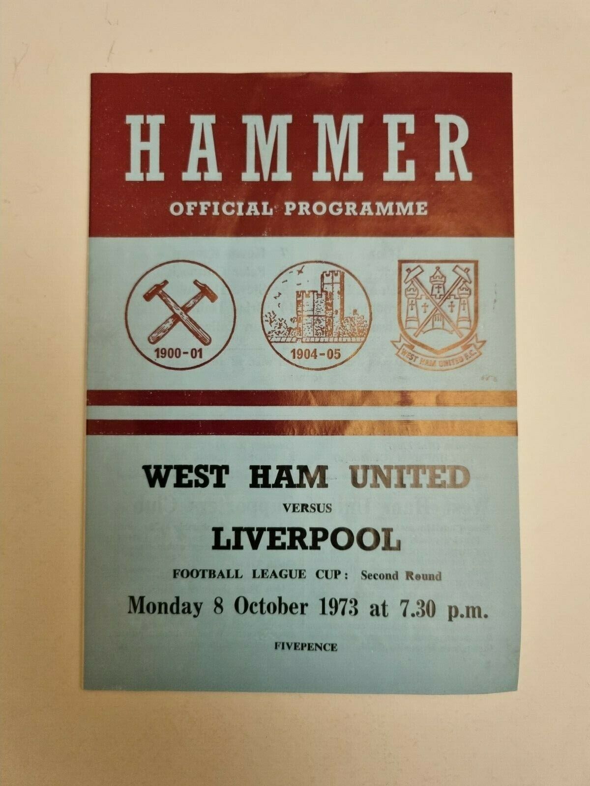 1974 WEST HAM UNITED v LIVERPOOL - LEAGUE CUP 2nd Round, 8th October Main Image