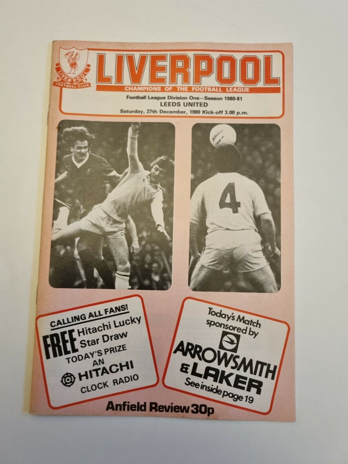 1980/81 LIVERPOOL v LEEDS UNITED - 27th December Main Image