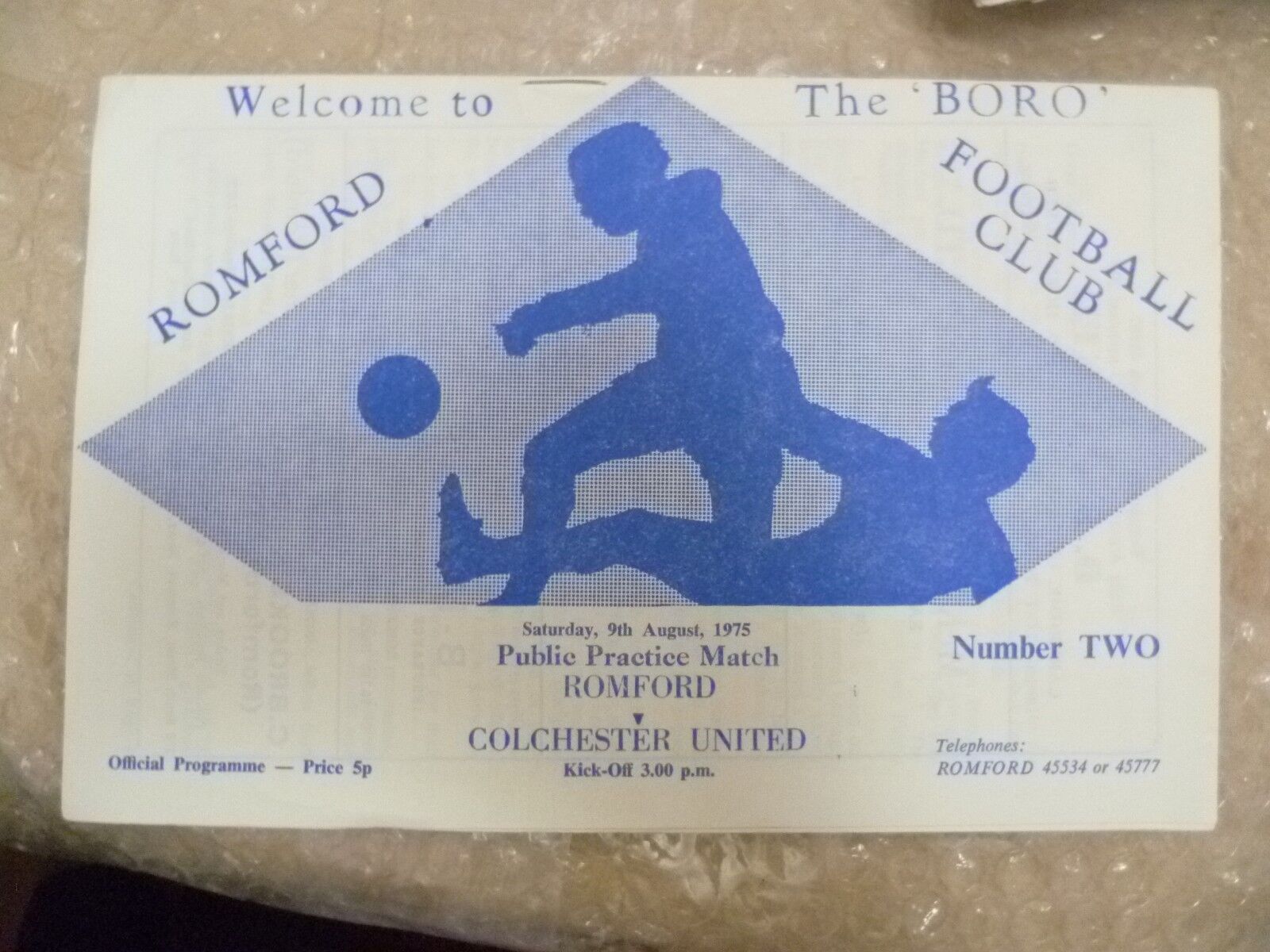 1975 ROMFORD v COLCHESTER UNITED, 9th Aug (Public Practice Match) Main Image