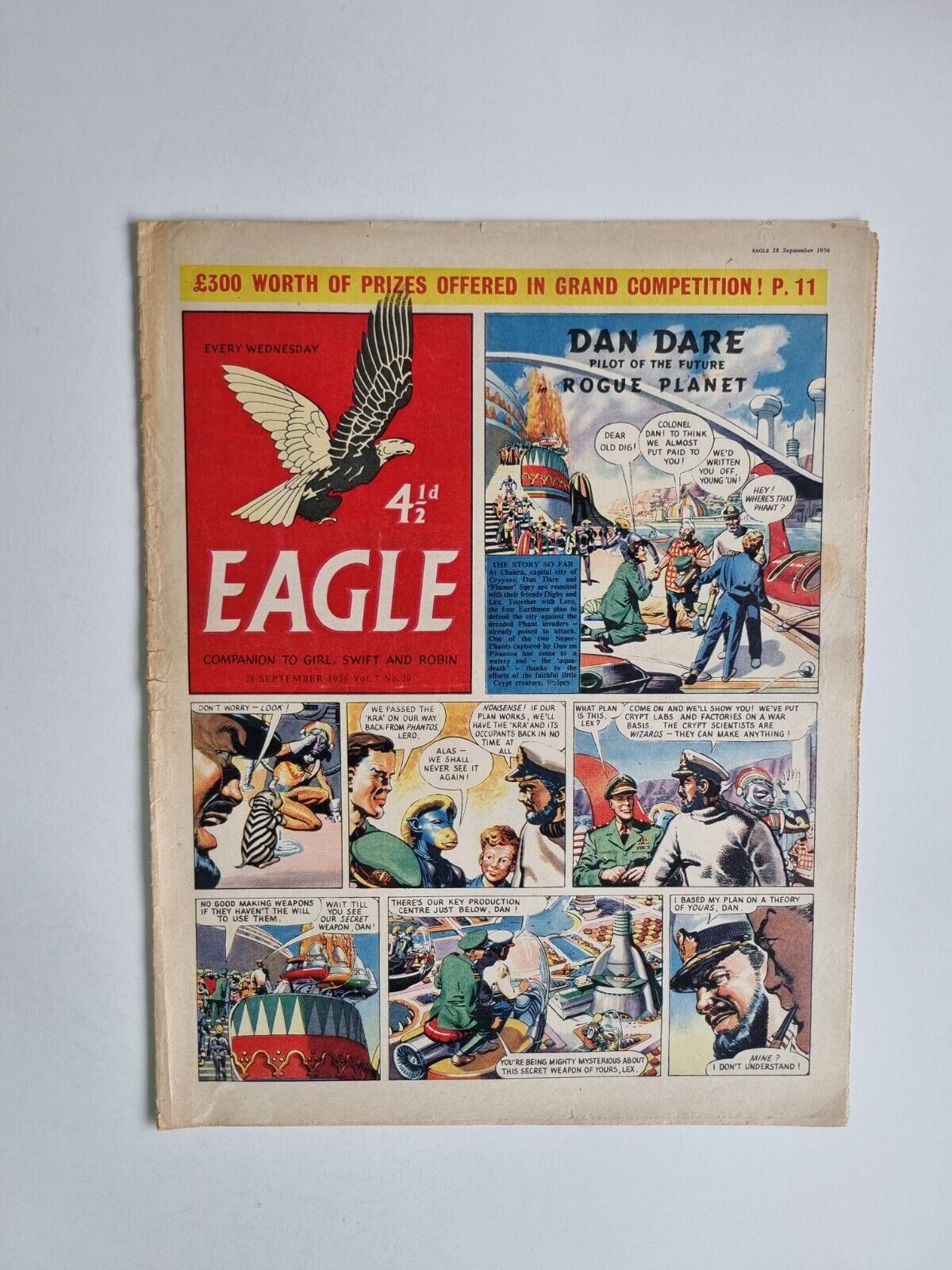 Eagle Comic Vol 7 No 39 - 28th September 1956 A Spark-Proof Battery Locomotive Main Image