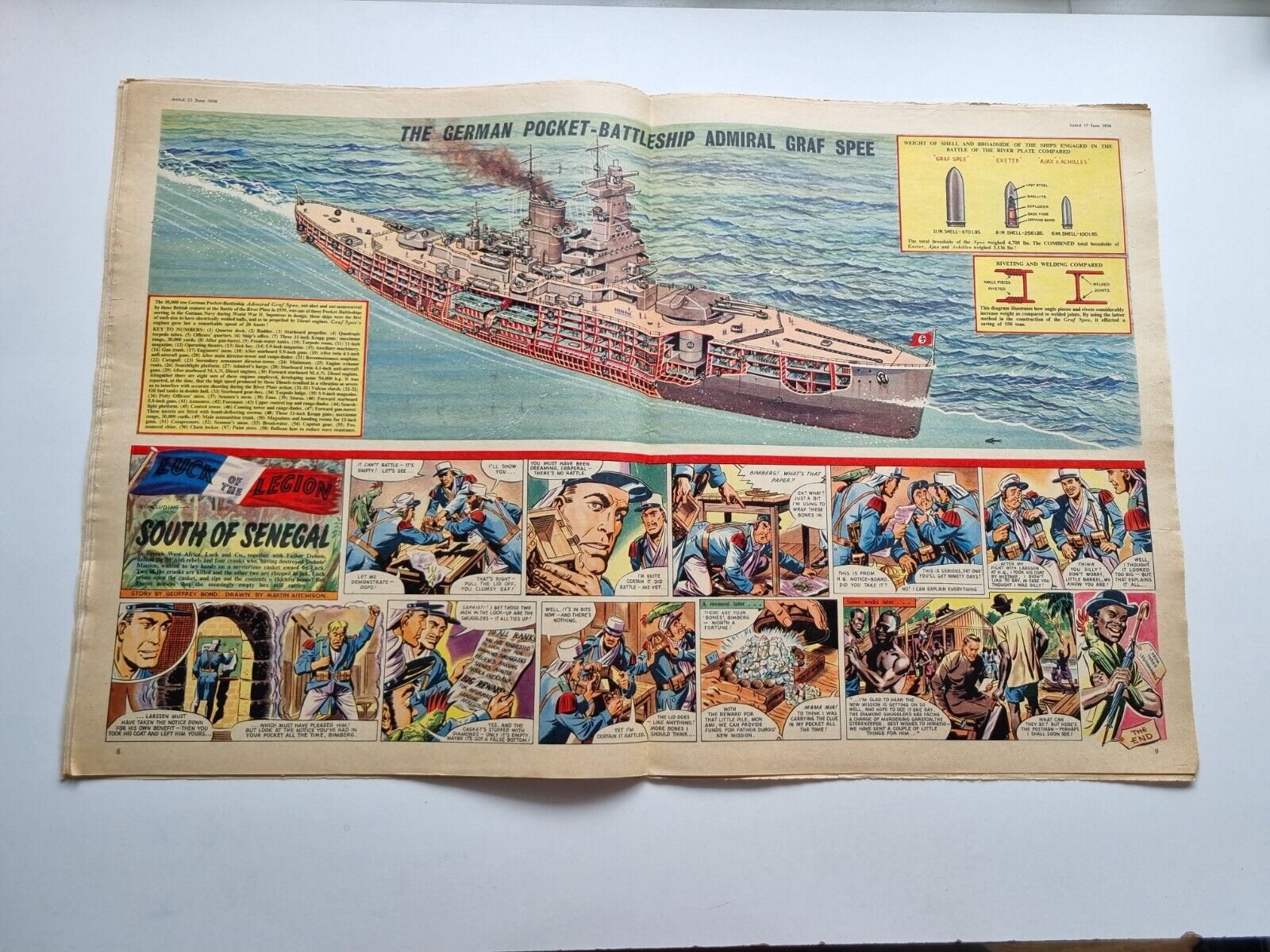 Eagle Comic Vol 7 No 24, 15th June 1956 - The German Pocket-Battleship Admiral Main Image