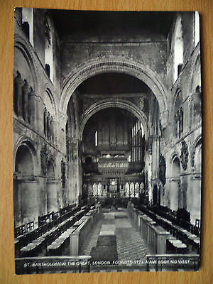 RP Postcard:St Bartholomew The Great, London,Founded 1123,Nave Looking Wast Main Image