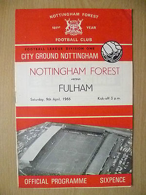 NOTTINGHAM FOREST v FULHAM, 9 April 1966 Main Image