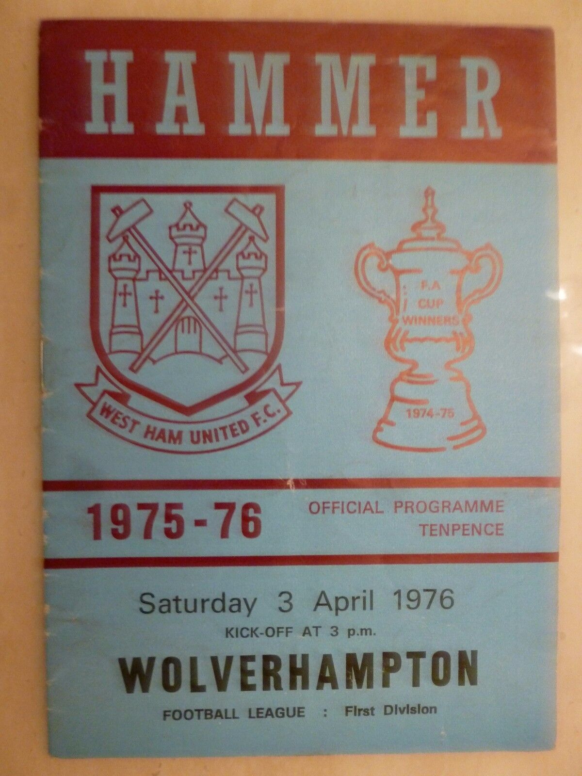 1975/76 WEST HAM UNITED v WOLVERHAMPTON WANDERERS - 3rd April Main Image