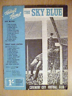Coventry City v Westham United - 8 December 1967 Match day Magazine (Sky Blue) Main Image