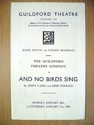 Guildford Theatre 1948- AND NO BIRDS SING by Jenny Laird, John Fernald Main Image