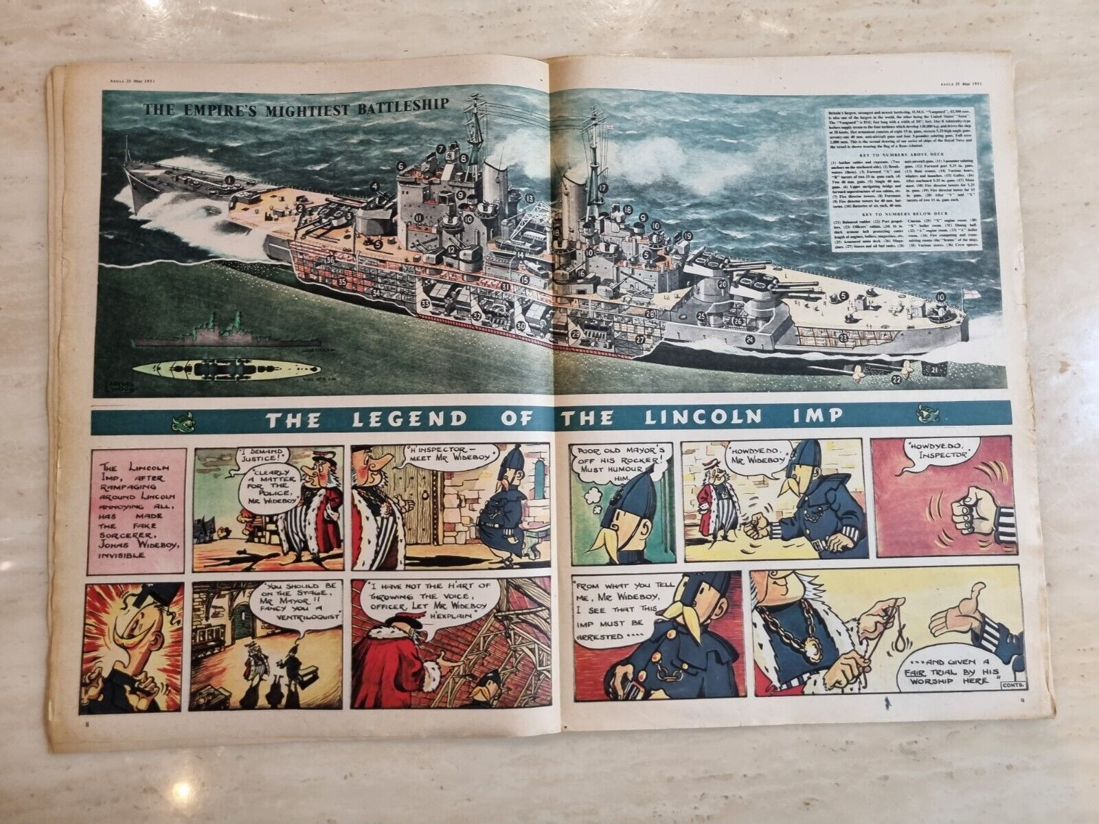 Eagle Comic Vol 2 No 7, 25th May 1951 The Empire's Mightiest Battleship Main Image