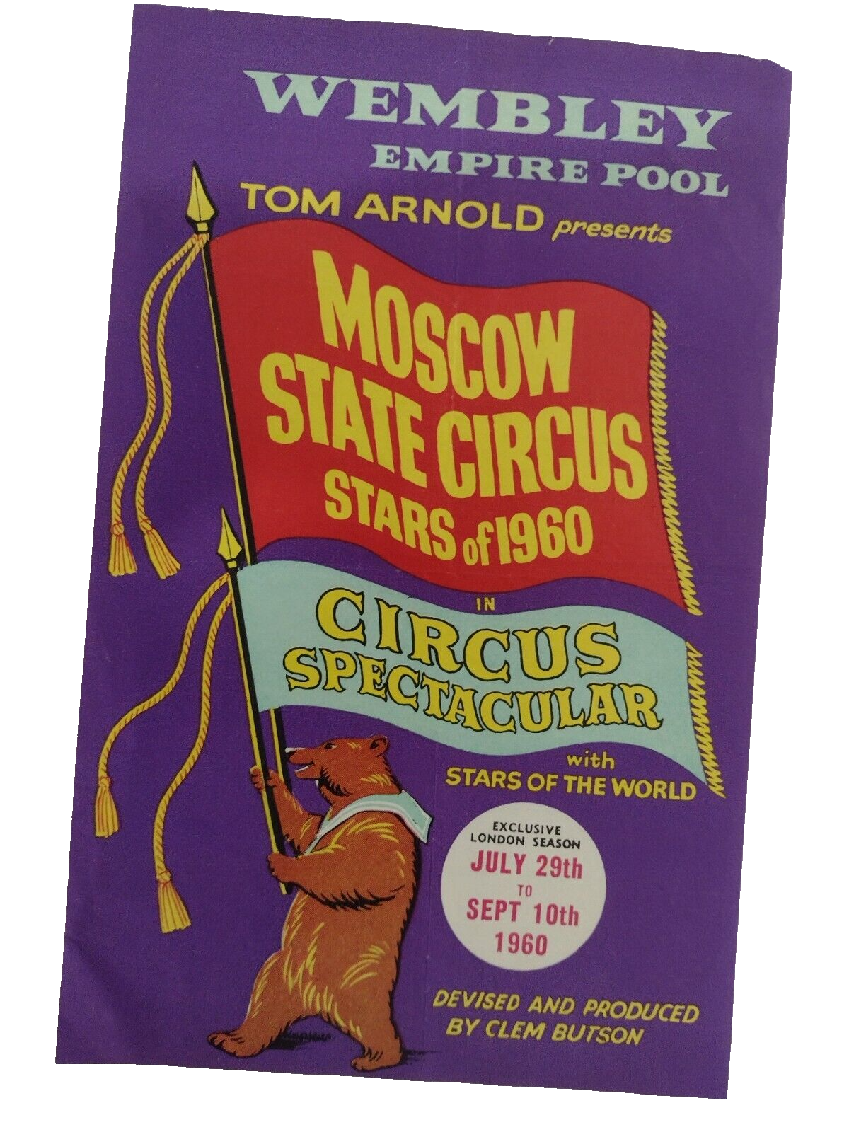 Tom Arnold Presents Moscow State Circus Stars Of 1960 Circus Spectacular Flyer Main Image
