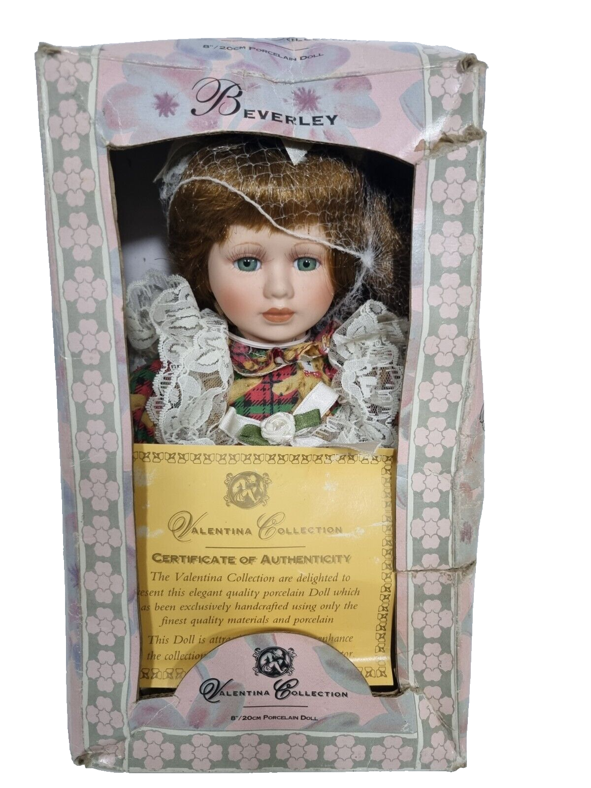 Porcelain doll Beverely Valentina Collection no 9716 8 " / 20 cm Boxed Main Image