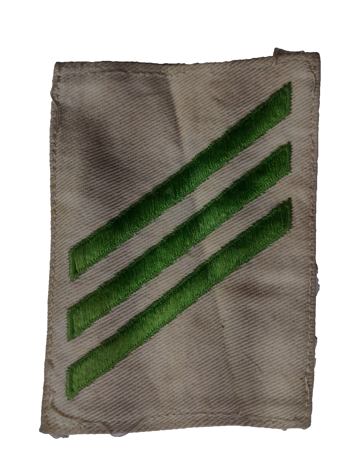 Navy E2-E3 Rating Badge Airman Apprentice Green on White 92x68mm Vintage Main Image