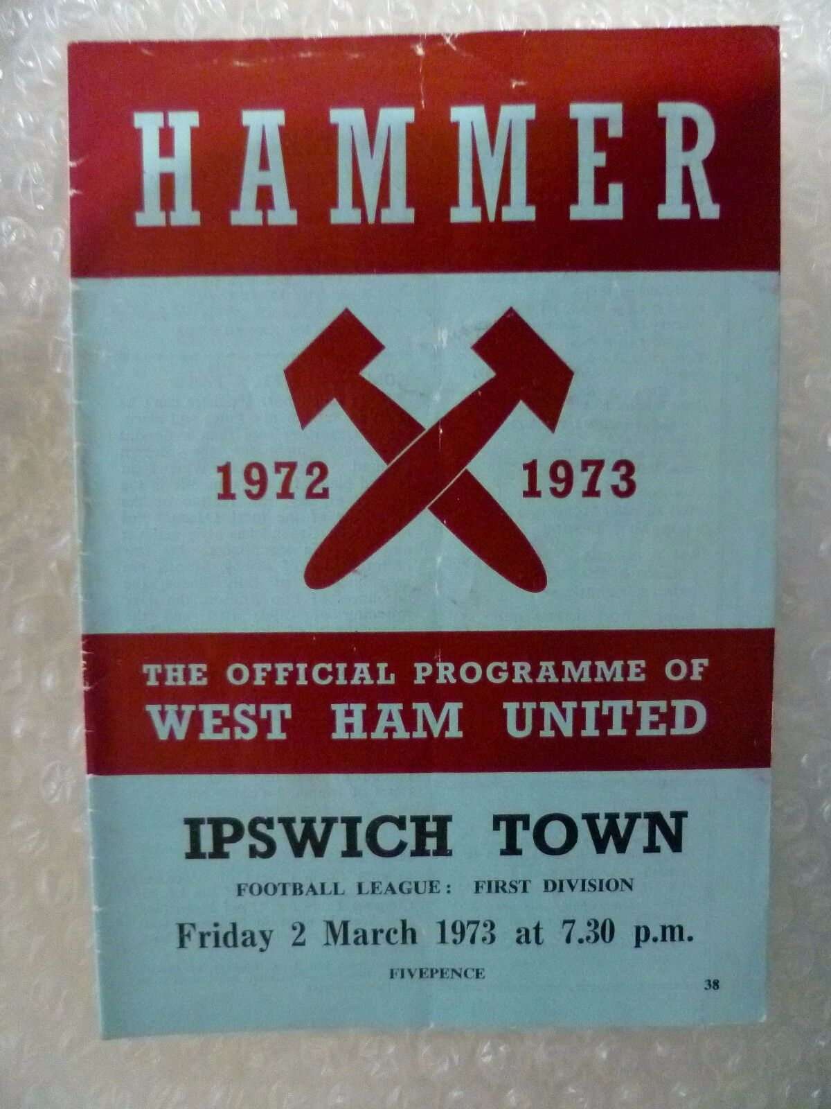 1973 WEST HAM UNITED v IPSWICH TOWN, 2nd March (League Division One) Main Image