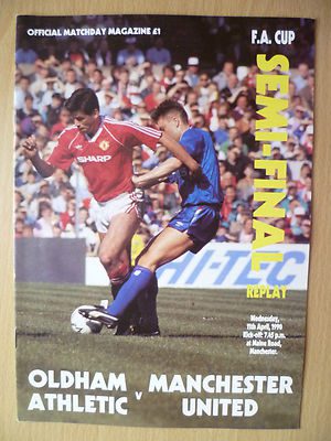 FA Cup Semi Final REPLAY 1990- OLDHAM ATHLETIC v MANCHESTER UNITED, 11th April Main Image