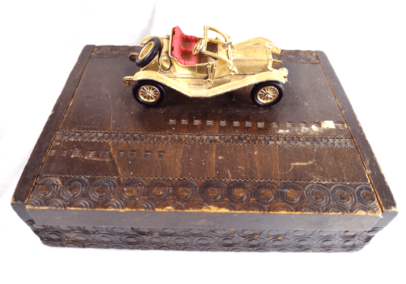 Trinket Box For Playing Card Maxwell Roadster Lesney Car On Box Handmade Vintage Main Image