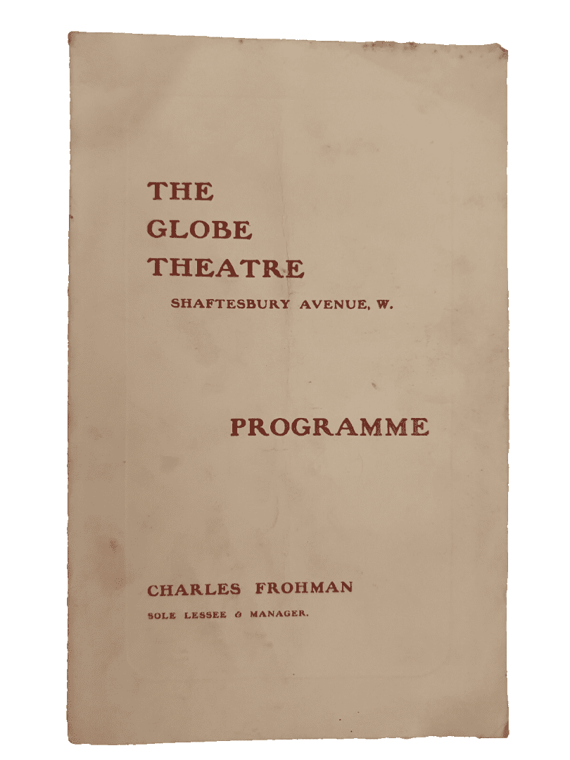 Globe Theatre Programme A Butterfly On The Wheel - Guy Standing Beryl Faber Main Image