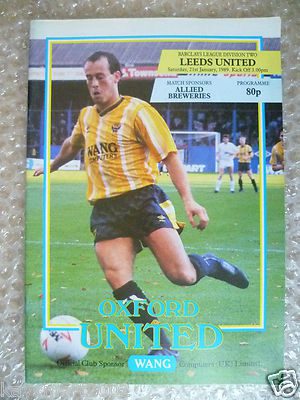 1989 OXFORD UNITED v LEEDS UNITED, 21 Jan (League Division Two) Main Image