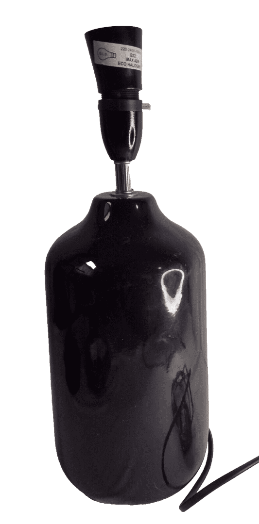 Bottle Shape Large Table Lamp Black Ceramic Wilko S80 3EG Item Code 04279211 Org Main Image