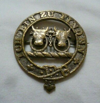 German Army Brooch Badge Ich Bin Zu Finden Badge Silver ANTIQUE- RARE Main Image