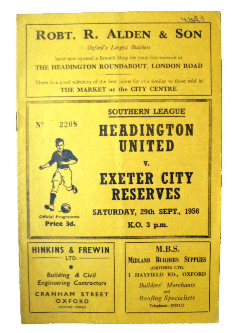 1956 Southern League- Headington United v Exeter City Reserves, 29th Sept Main Image