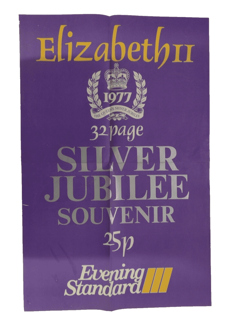 1977 Queen Elizabeth II Silver Jubilee Poster Evening Standard Poster74x48cm Org Main Image
