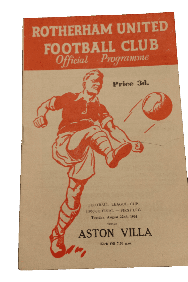 1961 Rotherham United v Aston Villa 1st Leg-league Cup Final Football Programme Main Image