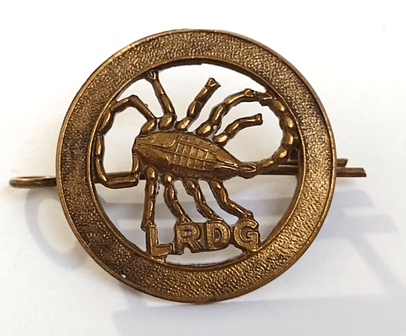 WW2 Long Range Desert Group (LRDG) Cap Badge Solid Brass 2Lugs - Vintage Main Image