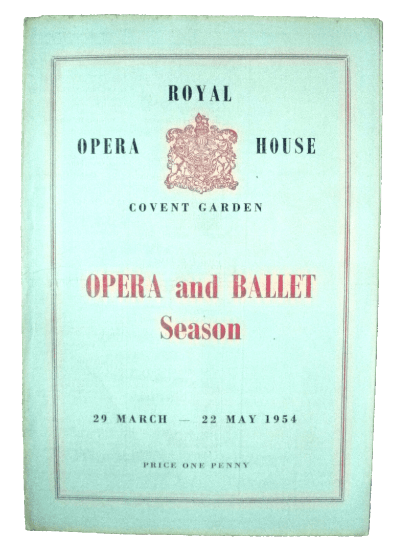 Royal Opera House Covent Garden Opera And Ballet 1954 Multi Programme Main Image