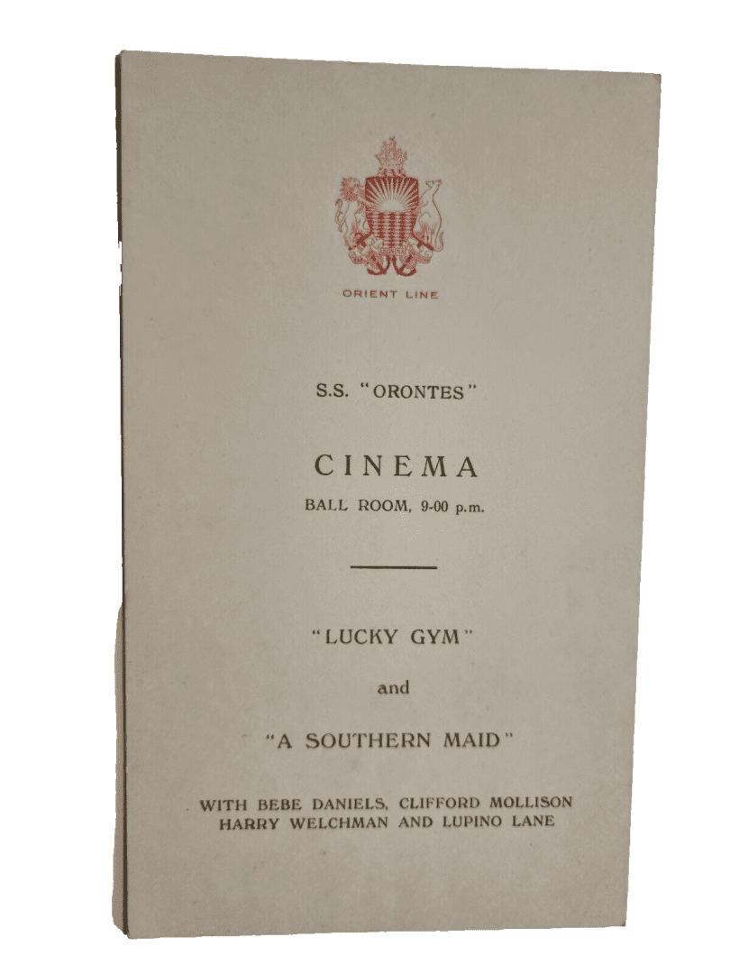 S S Orontes Cinema Lucky Gym / A Sothern Maid - Bebe Danial Lupino Lane - 1934 Main Image