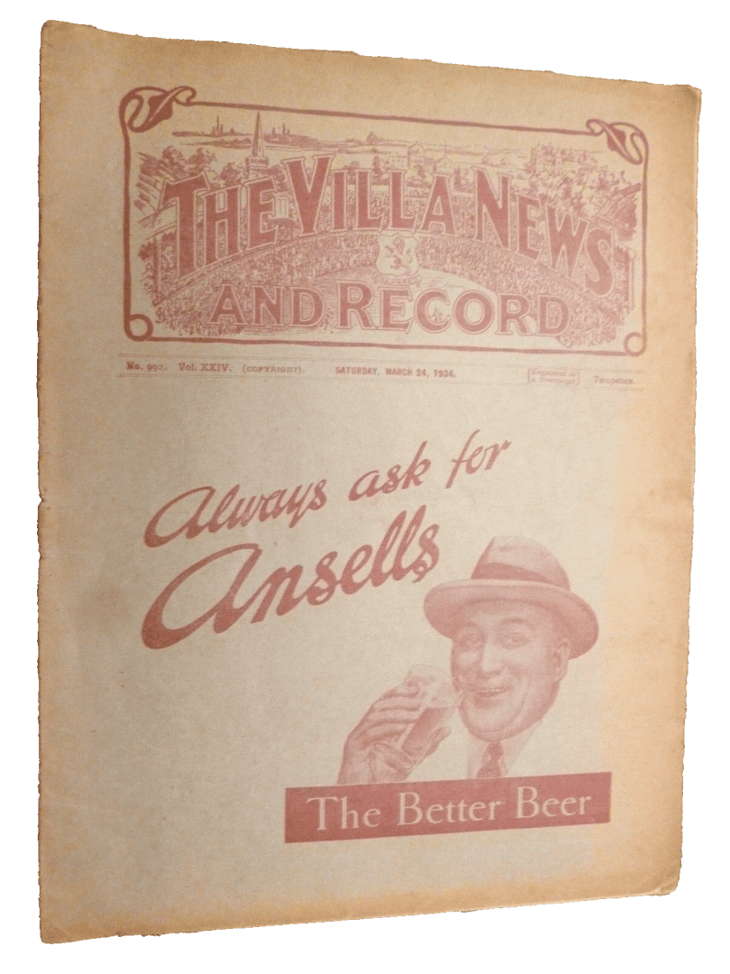 1934 Central League Aston Villa Reserves v Blackpool Reserve - 24th March Org Main Image