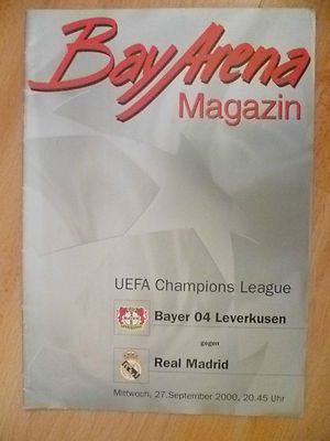 Bay Arena Magazine 2000- UEFA Champions League:BAYER 04 LEVERKUSEN v REAL MADRID Main Image