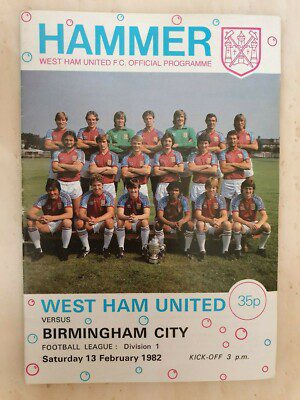 WEST HAM UNITED v BIRMINGHAM CITY - 13th February 1982 Main Image