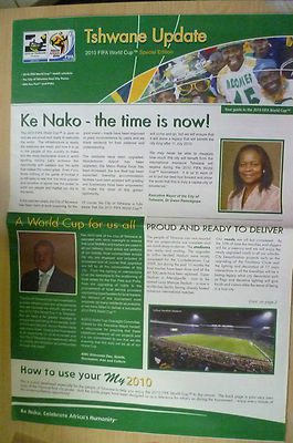 2010 FIFA World Cup Guide Wallchart Map Newspaper Tshwane Loftus Versfeld Soccer Main Image