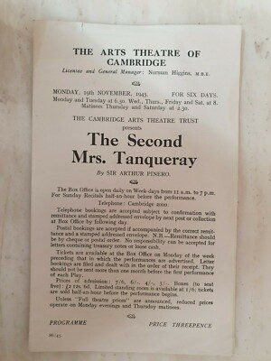 1945 THE SECOND MRS TANQUERAY - RICHARD WORDSWORTH HEDLEY BRIGGS NINKA DOLEGA Main Image