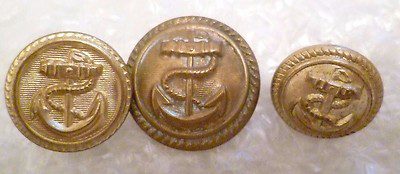 Button- Vintage Royal Navy Buttons 18, 20, 22 mm 3 pcs (Org*) Main Image