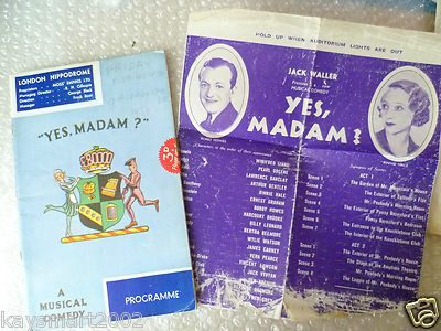 1934 Yes Madam? London Hippodrome Theatre Binnic Hale Jack Waller B Hale + Flyer Main Image