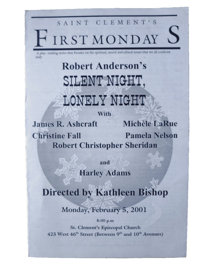 2001 Silent Night Lonely Night St Peters Church NYC Theater Program Cast Bios Main Image