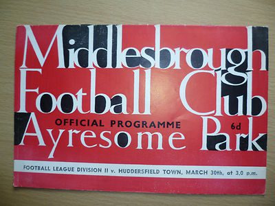 League Division 2- MIDDLESBROUGH v HUDDERSFIELD TOWN, Hand Signed by Mick McNeil Main Image