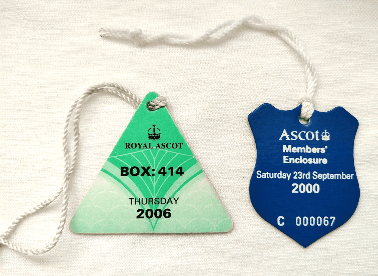 Vintage Royal Ascot 2000 & 2006 Badge Lot Members Enclosure Horse Racing Tags Main Image