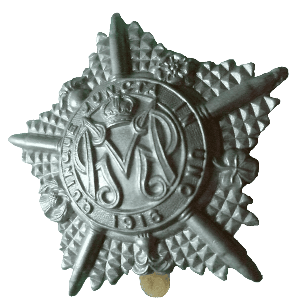 Genuine Guards Machine Gun Battalion Cap Badge White Metal Maker JR Gaunt Org Main Image